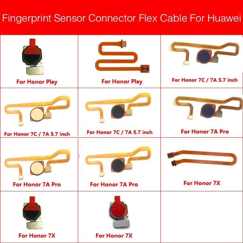 

Touch ID Fingerprint Sensor Scanner Connector Flex Cable For Huawei Honor Play 7X 7C 7A Pro Home Return Key Button Repair Parts