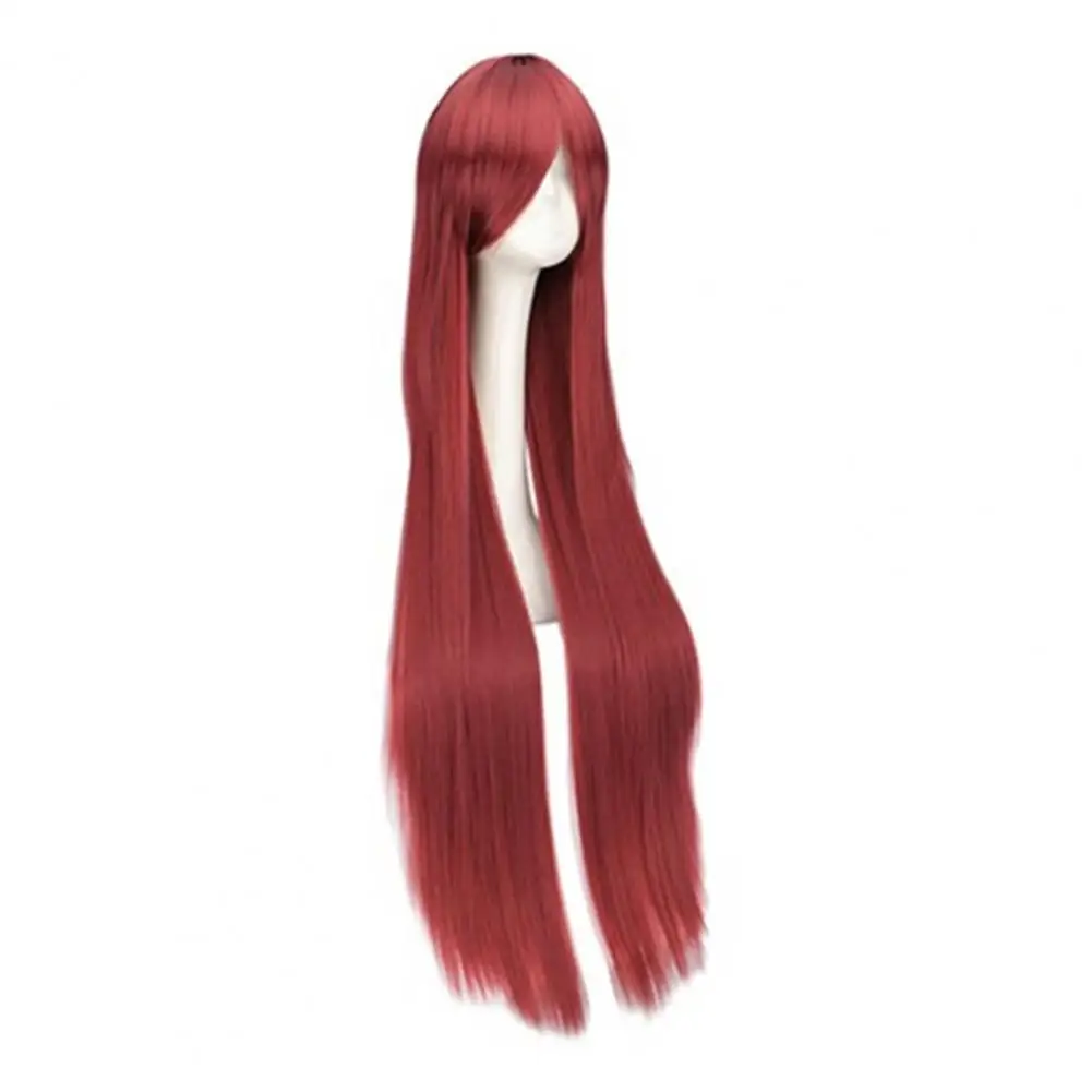 Role-playing Wig Long Cosplay Wig 100cm Long Straight Cosplay Wig with Bangs High Temperature Fiber Synthetic Hair Fluffy