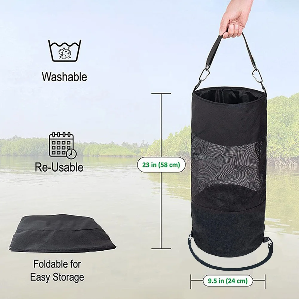 Mesh Large-Capacity Storage Bag with Hook Drawstring Hanging Clothespin Bag for Storing Clothes Peg Socks and Toys