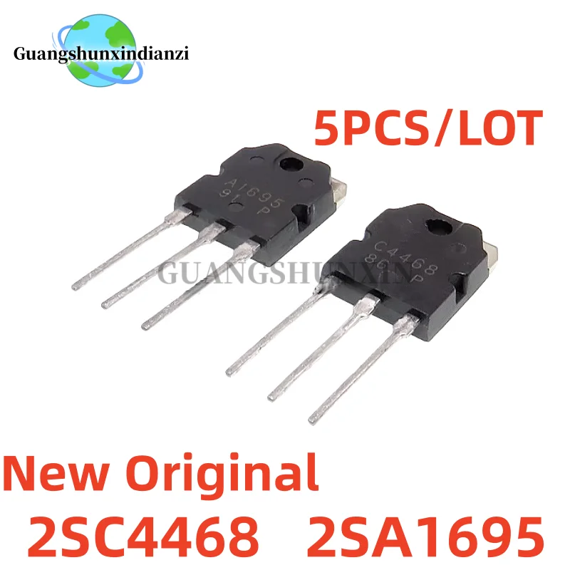 5pairs/5pcs 100% New Original A1695 C4468 2SA1695 2SC4468 TO-3P Audio power amplifier board matched tube Best Quality In Stock