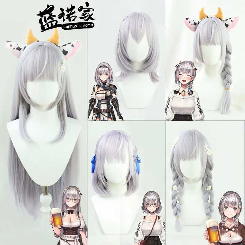 

4 Types VTuber Shirogane Noel Cosplay Wig Hololive Fantasy Youtuber Girls Cosplay Heat Resistant Hair Wig