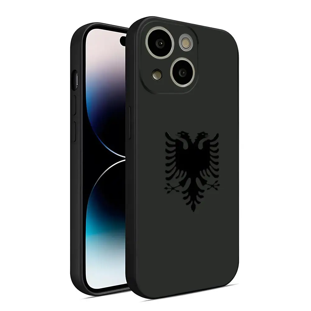 Albania Flag Eagle Phone Case For 14 Pro Max For Iphone 15 13 12 Mini 11 Xr X Xs Pro Max 8 6s 7 6 Plus Back Covers