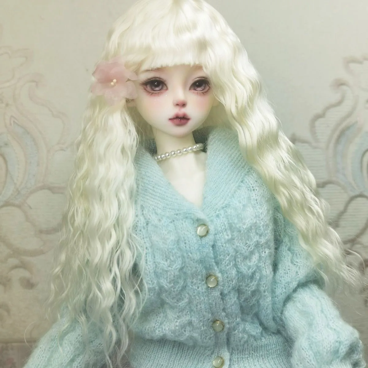 

Hair for doll small roll style doll wig, 1/6 1/4 BJD mohair false hair free shipping