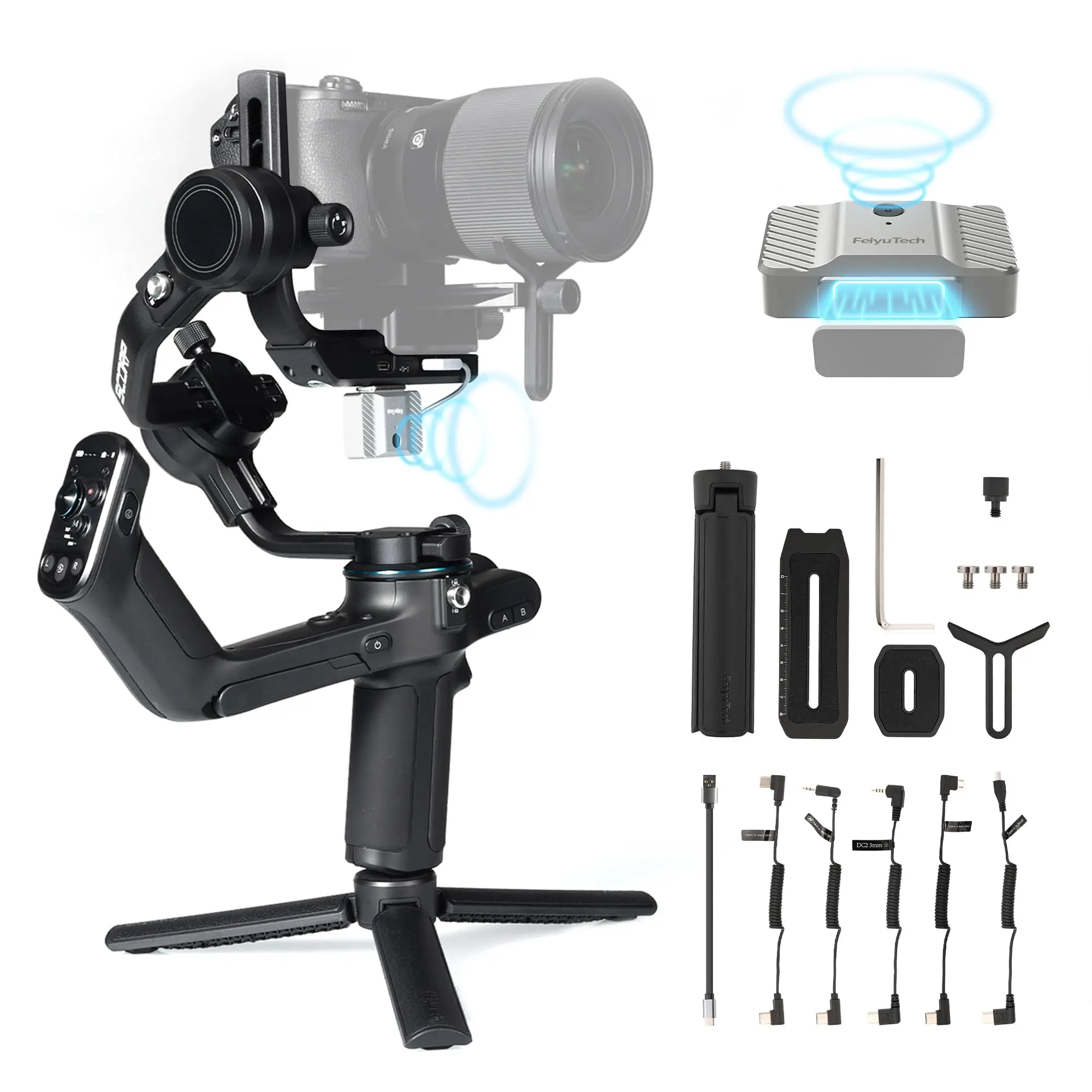 

Feiyu SCORP-C Combo Stabilizer with Magnetic AI Tracker 3-Axis Gimbal Stabilizer for Mirrorless and DSLR s