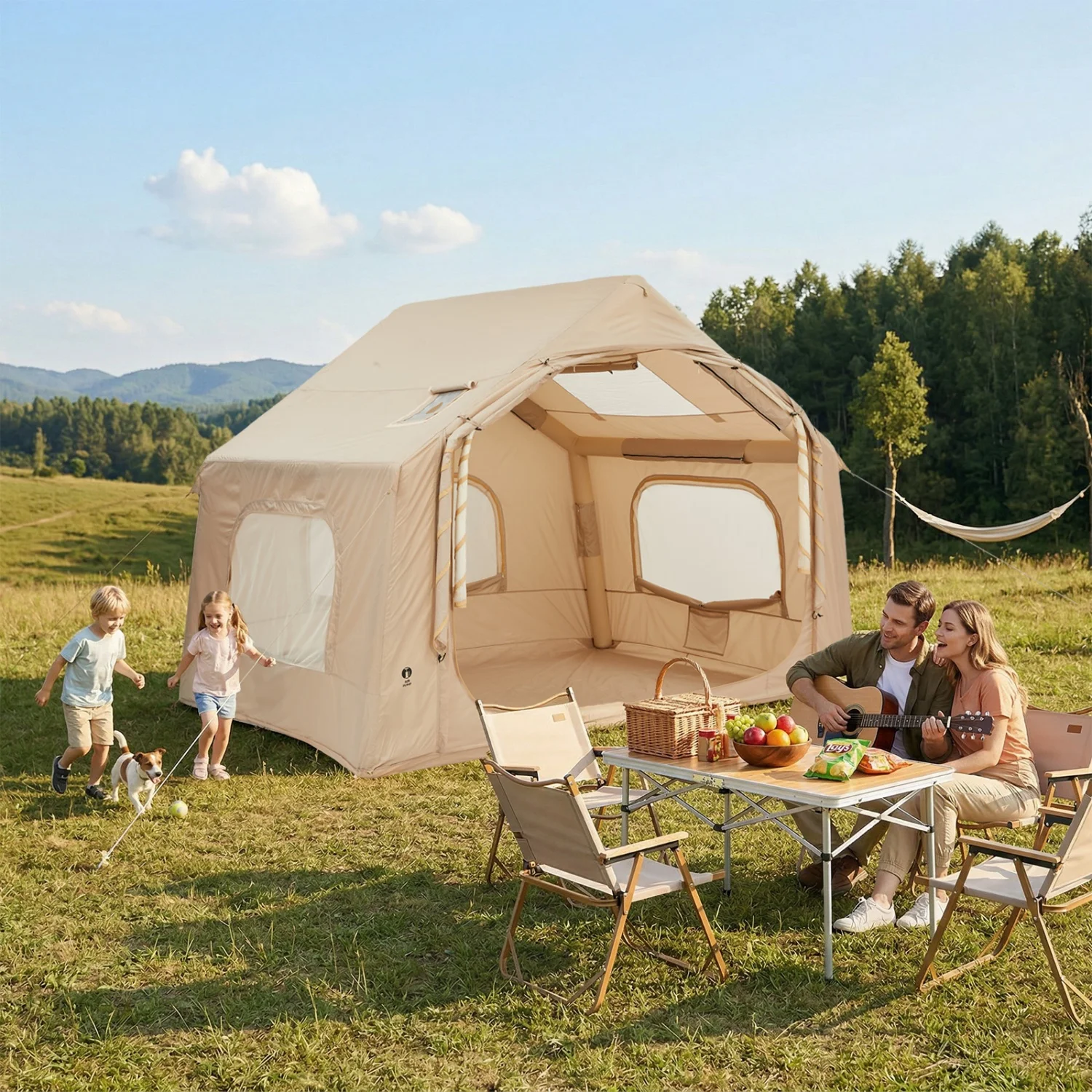 Emergency Mylar Tent - Large Inflatable Camping Tent for 4-6