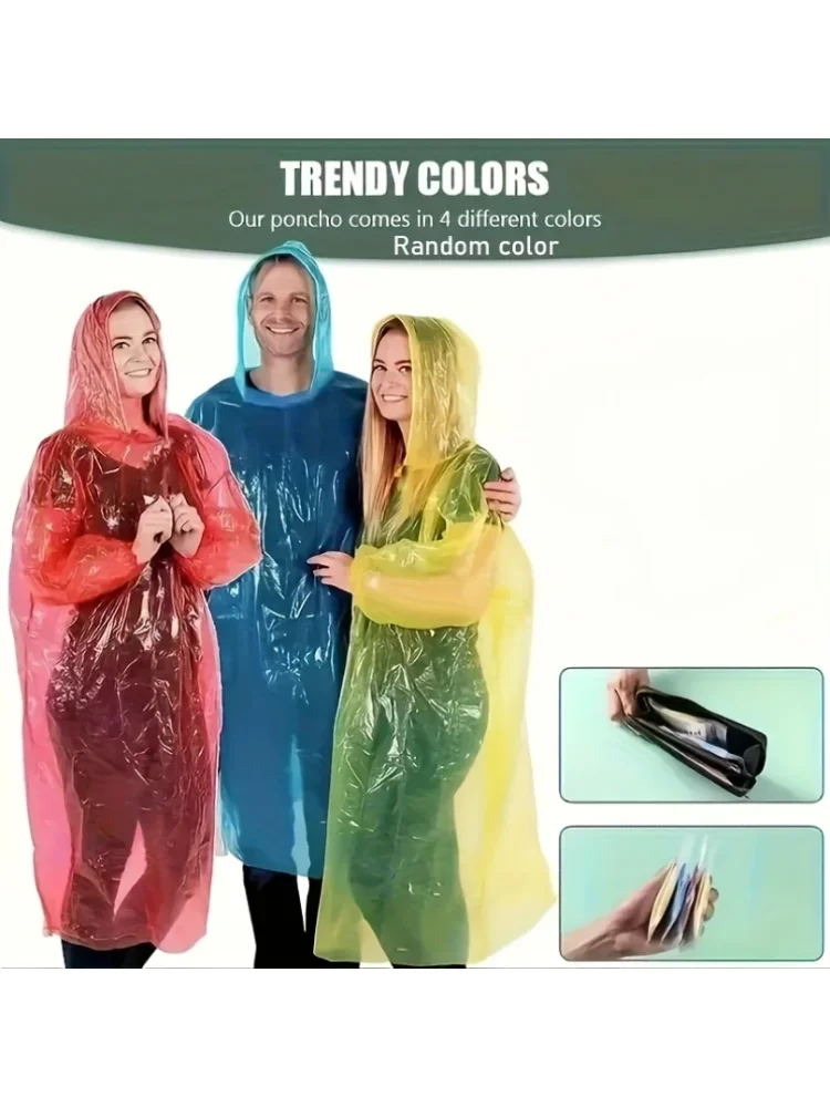 AliExpress NONE 5/10pcs Portable Emergency Raincoats for Hiking, Travel, Camping, and Cycling, Outdoor Emergency Gear, Compact Durable Rainwea