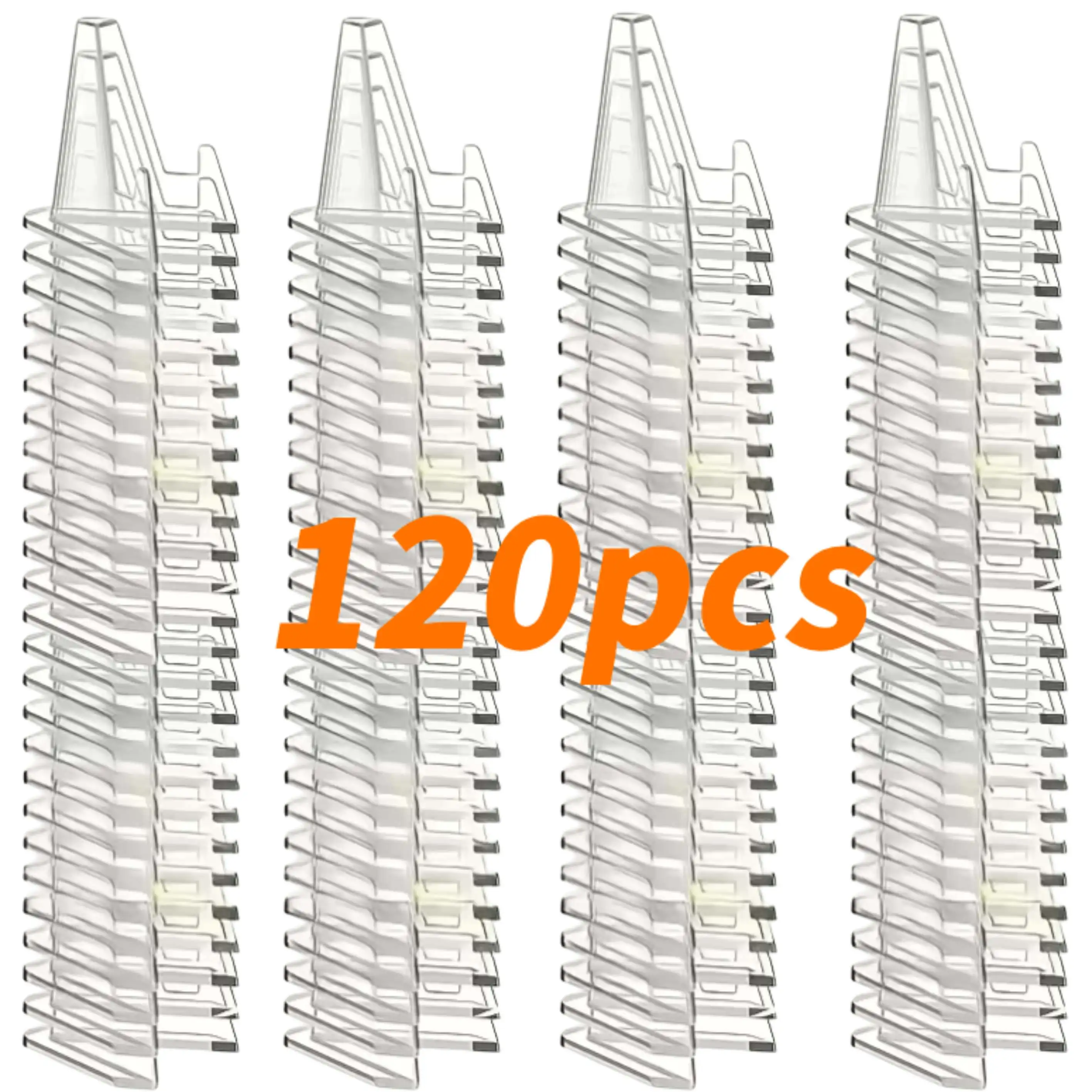 120pcs Mini Transparent Acrylic Display Stand, Triangular Bottom Sloping Top, Portable Sturdy Holder for Shop Office Collectible