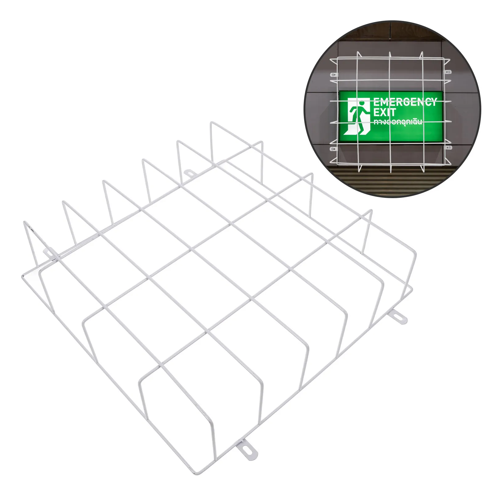 

Wall Mounted Emergency Exit Light Protection Cover Stainless Steel Wire Mesh Guard for Exit Signs Damage Prevention Safety