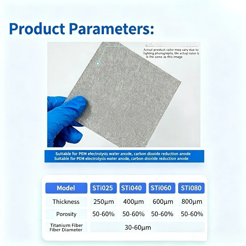 Titanium Fiber Paper STi025 STi040 STi060 STi080 for Water Electrolysis Hydrogen‑rich Water Cup Hydrogen Absorption Electrode