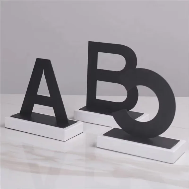 Custom Interior Living Room Modern Geometric Metal Letter Modern Table Decor Ornaments Accessories Home Decor for Gift Crafts