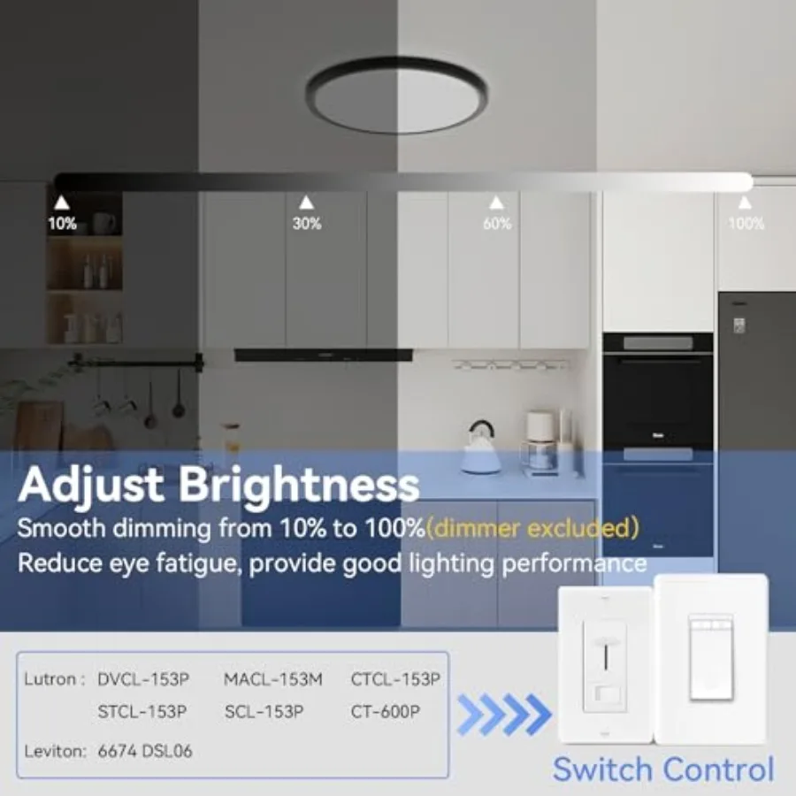 Inch Dimmable LED Flush Mount Ceiling Light Fixture W 300LM 5 Color Temperature in One Super Slim Round Ceiling Lamp Low Profil