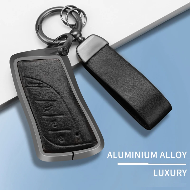 

Leather Alloy Car Key Fob Cover Case Shell for Lexus NX ES RC LX GX UX US IS RX 200 250h 350h LS 450h 260h 300h UX200 Keyring