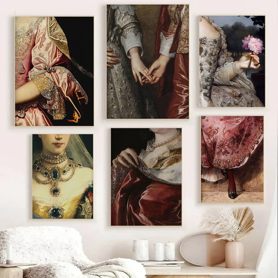 Victorian Era Feminine Baroque Art Eclecticism Retro Posters Prints Canvas Painting Wall Art Picture Living Room Home Decor