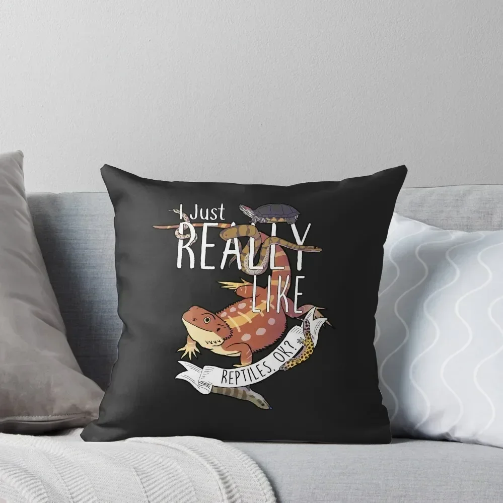 

I Just Really Like Reptiles, OK Throw Pillow Plaid Sofa Luxury Sofa Cushions Cusions Cover pillow