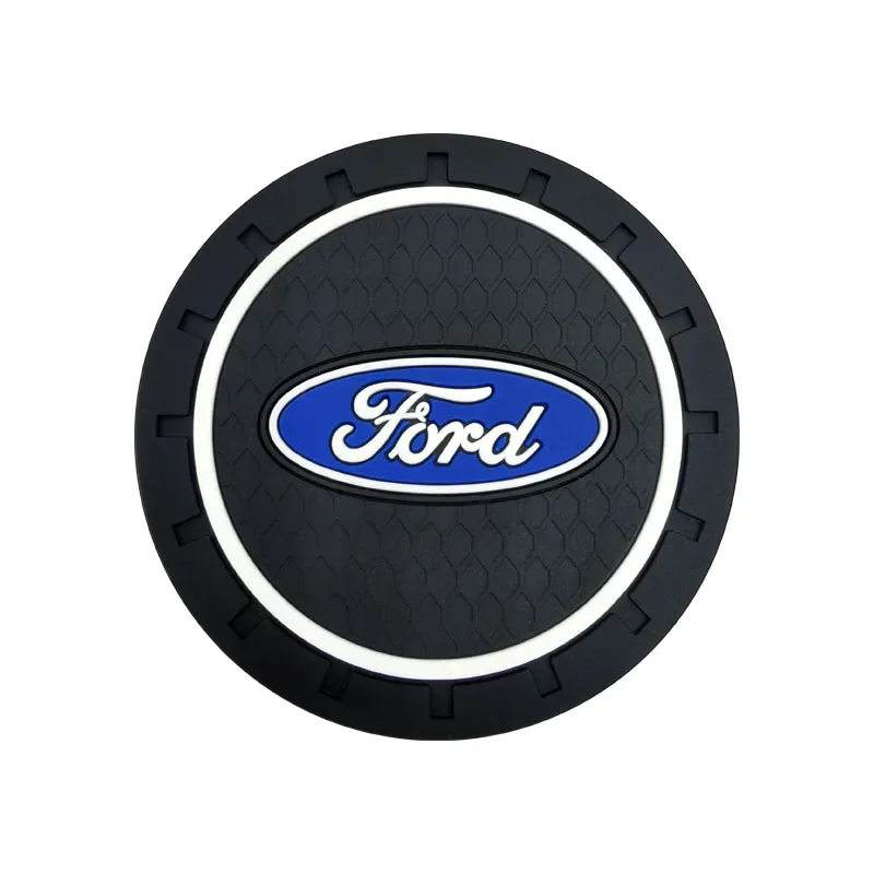 Car Styling Anti Slip Pad Car Logo Coaster Water Cup Seat Cushion For Ford Focus 2 3 Mondeo Fiesta Kuga Ranger Escort Excape