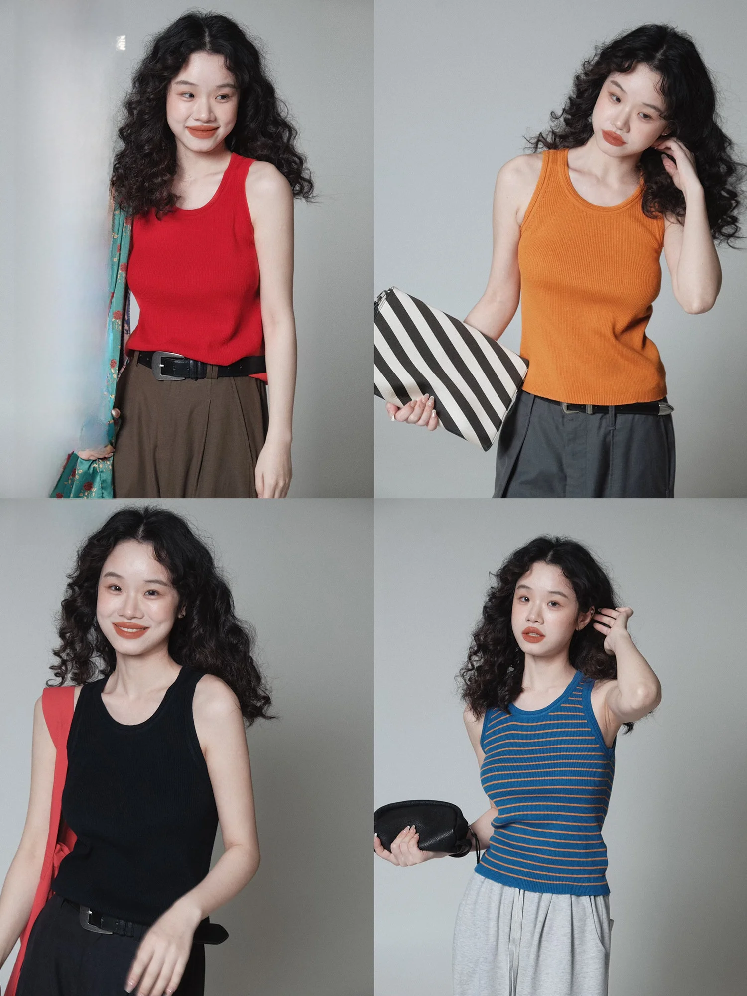 

Slim Fit Wool Blend Knitted Vest round Ne Svel Women's Inner Wear Casual Sle Vertical Stripe Pattern Ivy Yang Brand