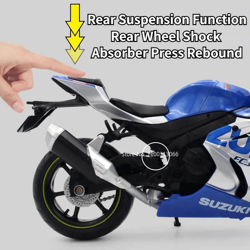 1/12 suzuki gsx r1000r ralloy Druckguss Automodell Motorrads pielzeug mit Stoß dämpfung Fahrzeug modell für Jungen Weihnachts geschenke