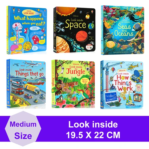 Usborne 리프트 플랩 그림 골판지 책, 영어 학습 완구, 어린이 과학 지식