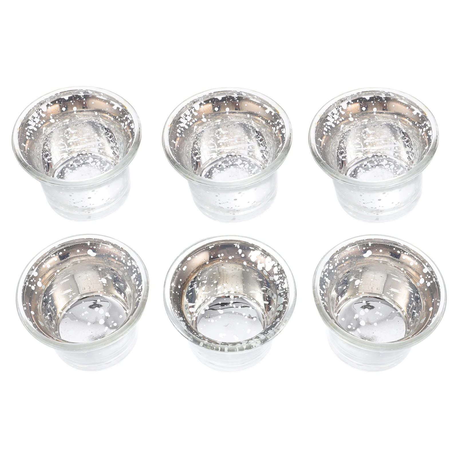 

6Pcs Holder Decor Premium Transparent Glass Creative Desktop Cup for Home Wedding Banquet Scene Layout