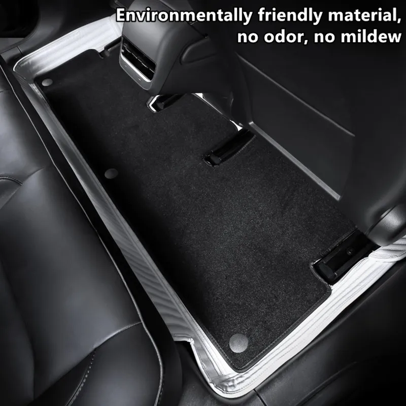 For Tesla Model 3 / Y 3D Car Floor Mat Nappa Leather Double-Layer Full Surround Foot Pad Protect Interior Accessories 2018- 2023