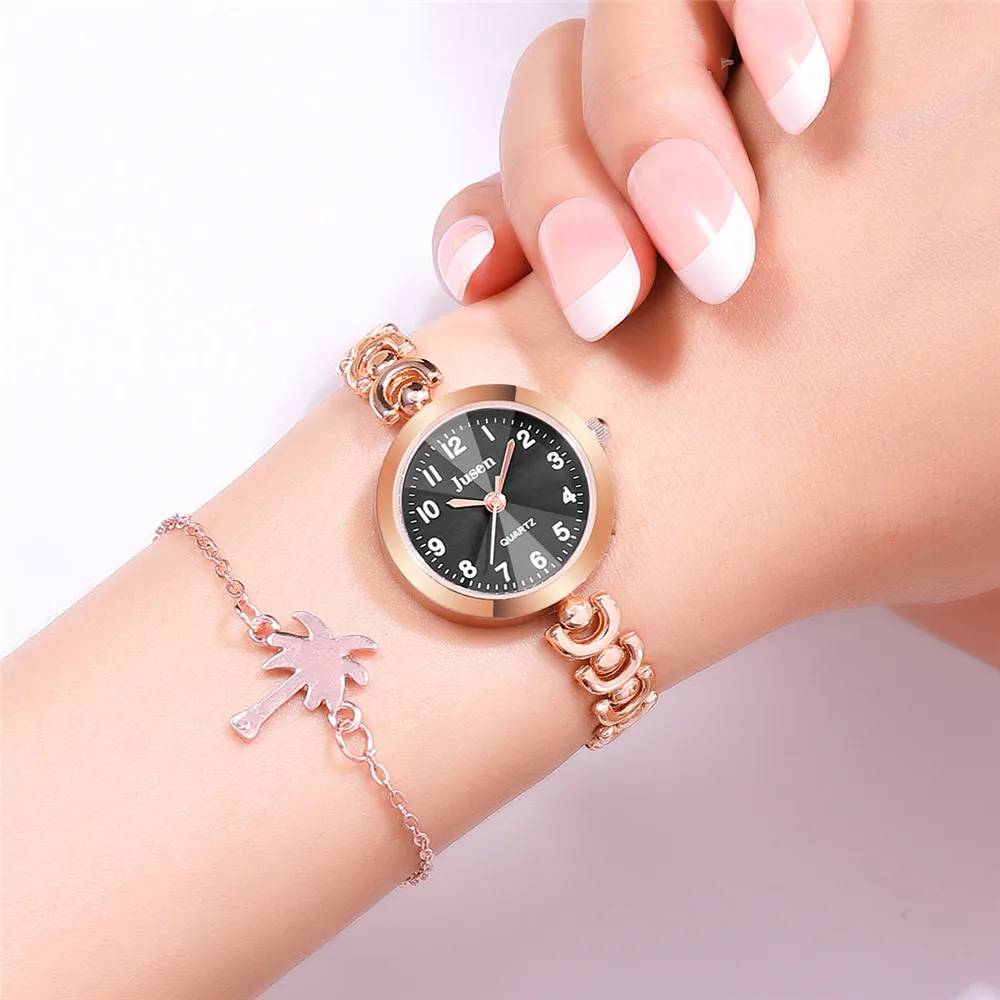 Trendy Small Dial Steel Bracelet Quartz Wrist Watch