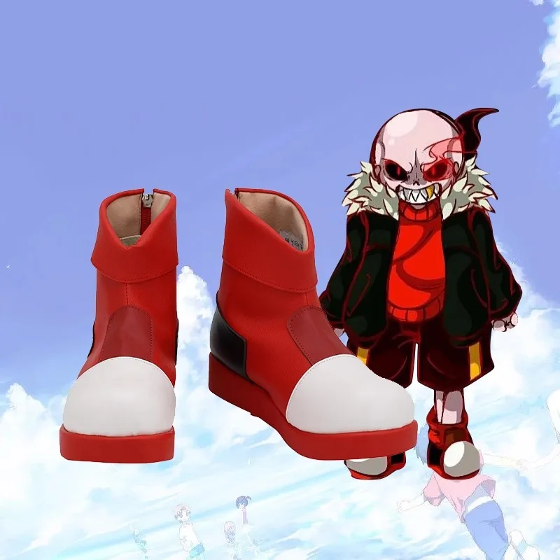 

Undertale Персонажи Fell Sans Обувь для косплея Костюмные ботинки Сапоги из искусственной кожи