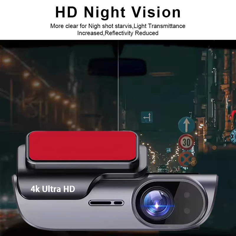 Kocam Dash Cam 4K 3840P Dash Camera for Cars WiFi GPS Car DVR Video Recorder With 24H Parking Monitor WDR Night Vision Black Box - Image 3