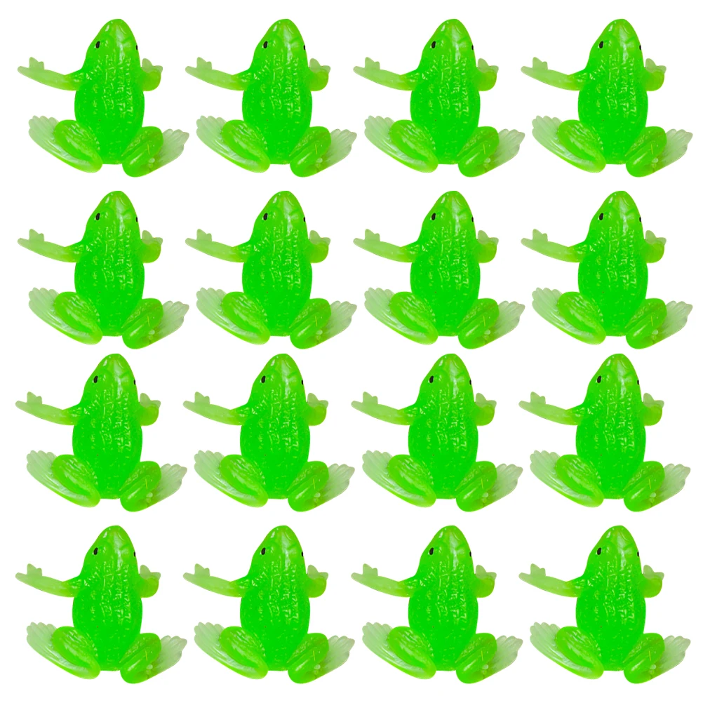 

20 Pcs Frog Ornaments Figurines Miniature Statue Small Tpr Decorative Frogs Child Model