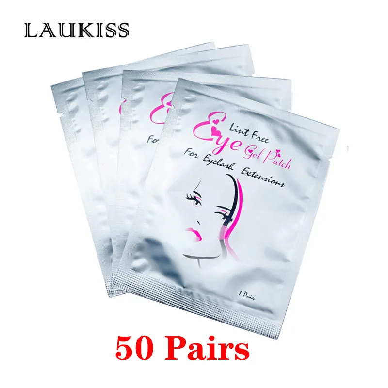 25/50/100 Paar Eye Patches Onder Wimper Pads Voor Building Papier Patches Roze Lint Gratis Stickers voor Valse Wimpers LAUKISS