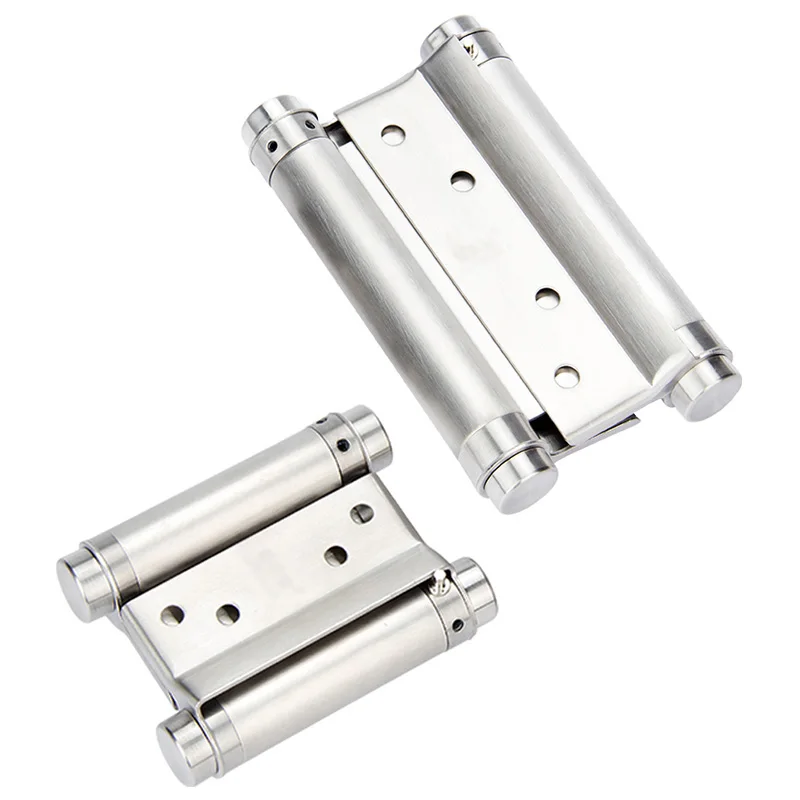 1PCS Stainless Steel Free Door Hinge Inner Outer Opening  Double Opening Free Bi-directional Spring Automatic Rebound Hinge