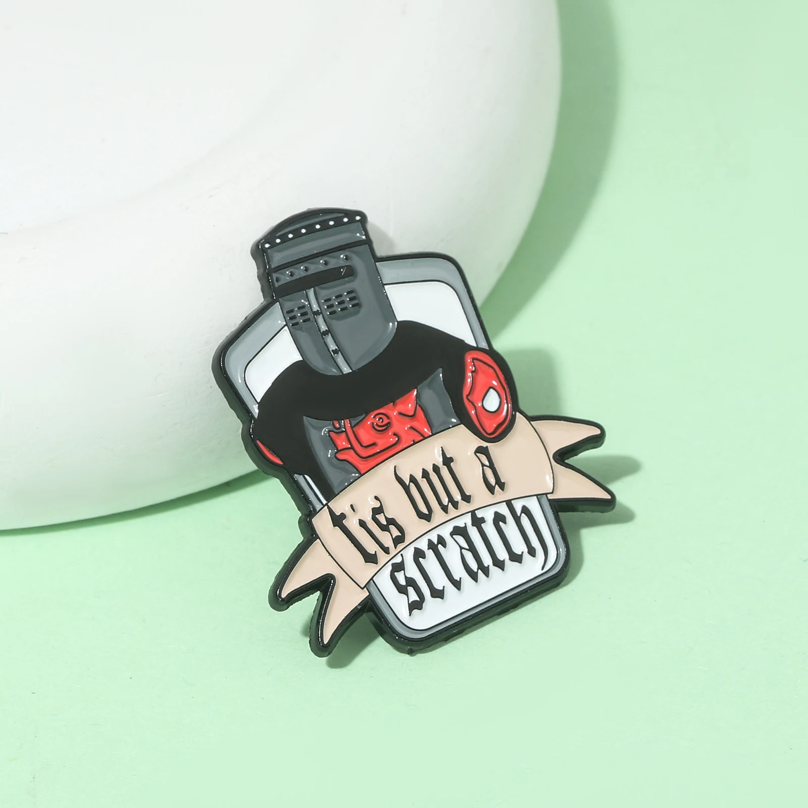 Monty Python Tis But A Scratch Enamel Pin Brooch Black Knight Metal Badge Brooches Clothes Backpack Lapel Hat Accessories view 2