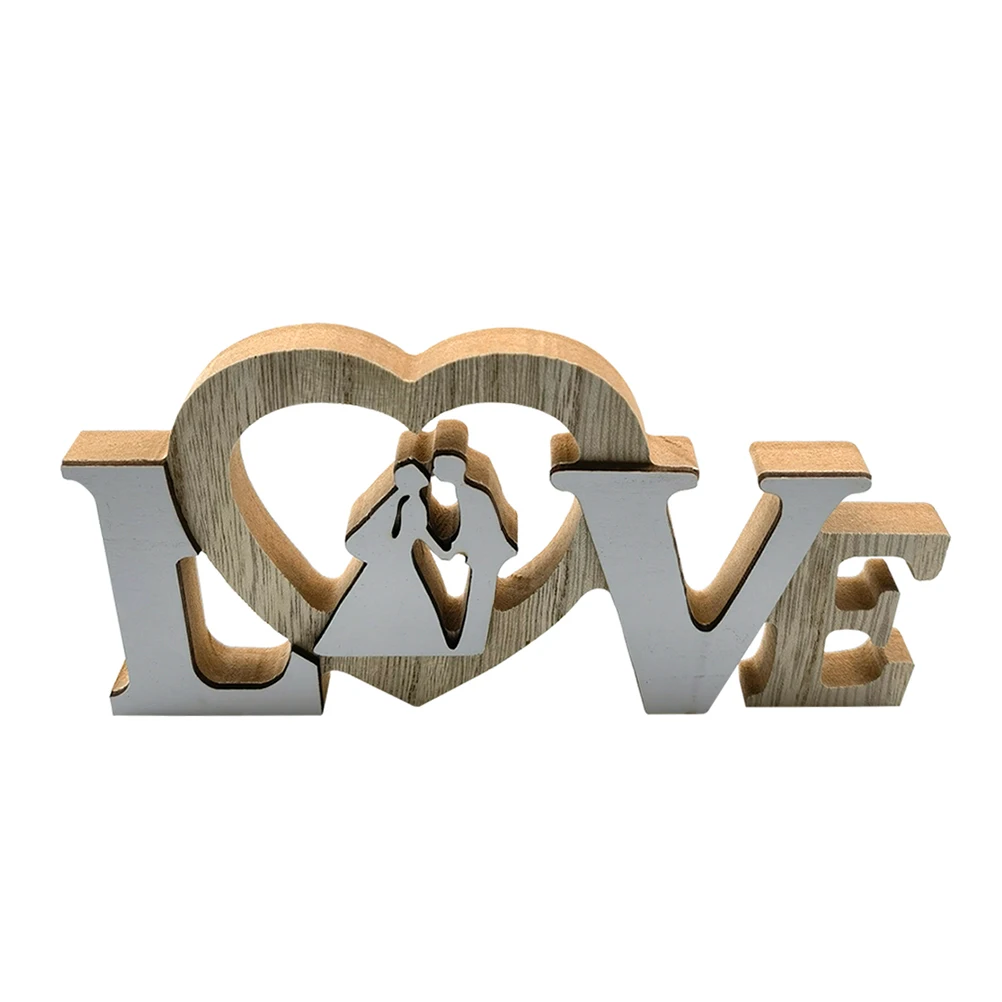 

Wooden Crafts LOVE Bride Groom nament Valentine Day Prop Wedding Party Valentine'S Day Prop Letter Adornment DIY