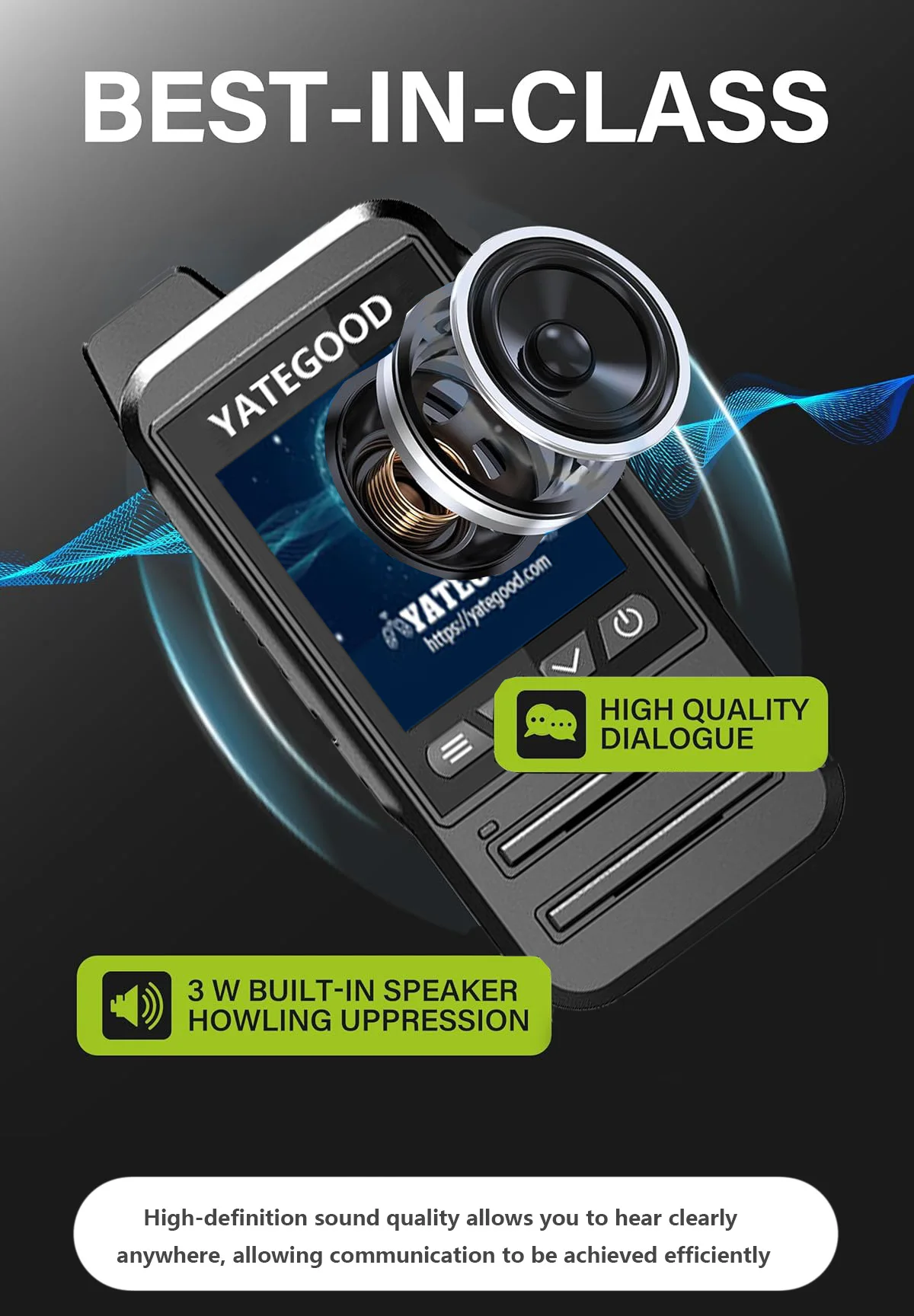 YATEGOOD G33 مقاوم للماء POC جهاز اتصال لاسلكي لا يوجد حد مسافة اتصال داخلي طويل الاستعداد محمول أكثر من 5000 كجم 4G 5G