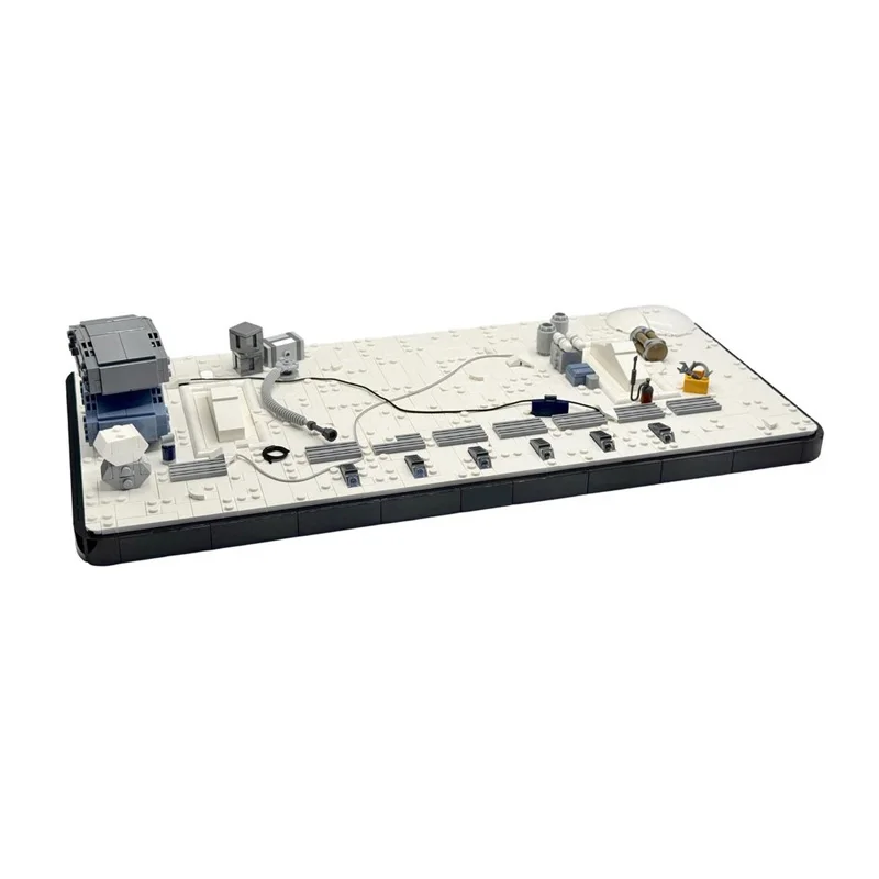 MOC Sci-Fi Ice Planet Hangar Bay Base with Maintenance Tools & Snow Floor Diorama Block Model