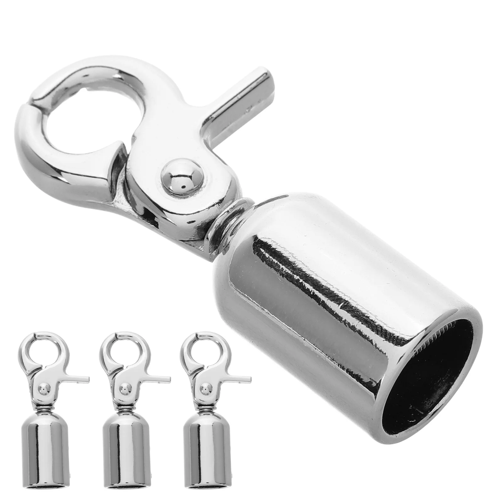 

4pcs Metal Guardrail Connector Alloy End Caps Handrails Cord Locks Guardrail Lanyard Stanchions Rope Hook Crowd Control Rope End