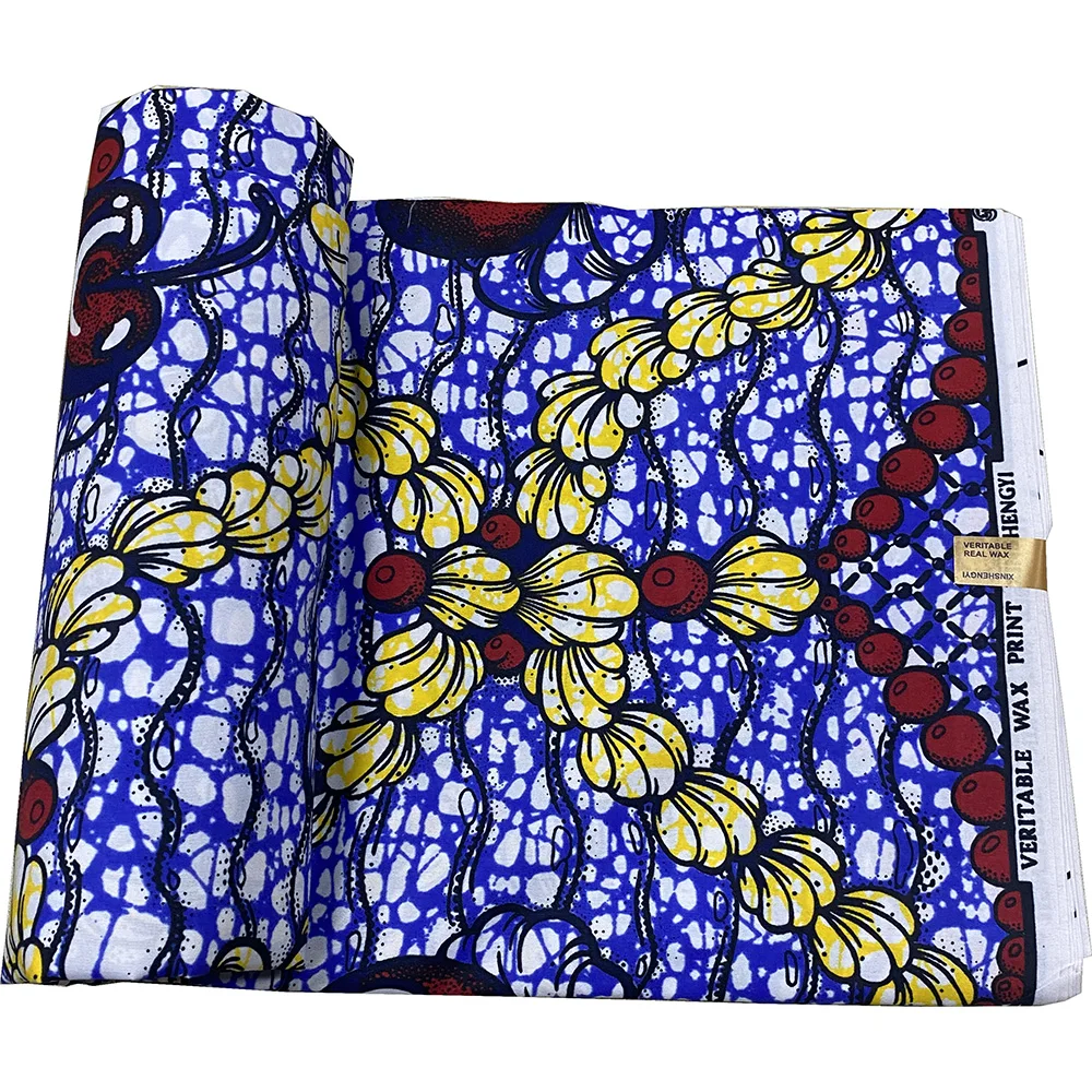 Top-Selling African Ethnic Fabric with Dutch Wax Print for Curtains and Distinct Geometric Patterns