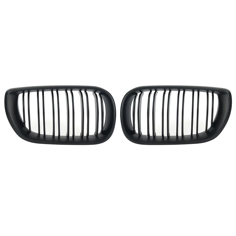 

Front Bumper Kidney Grill Replacement Dual Slat Grilles for BMW E46 3 Series 2002-2005 4DR Matt