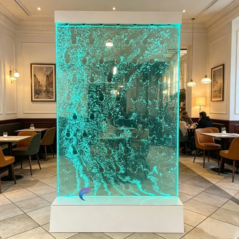 custom.Modern Bubble Wall Feature with Color Changing LED Lights Interior Decoration, Space Divider, Home, and Commerc
