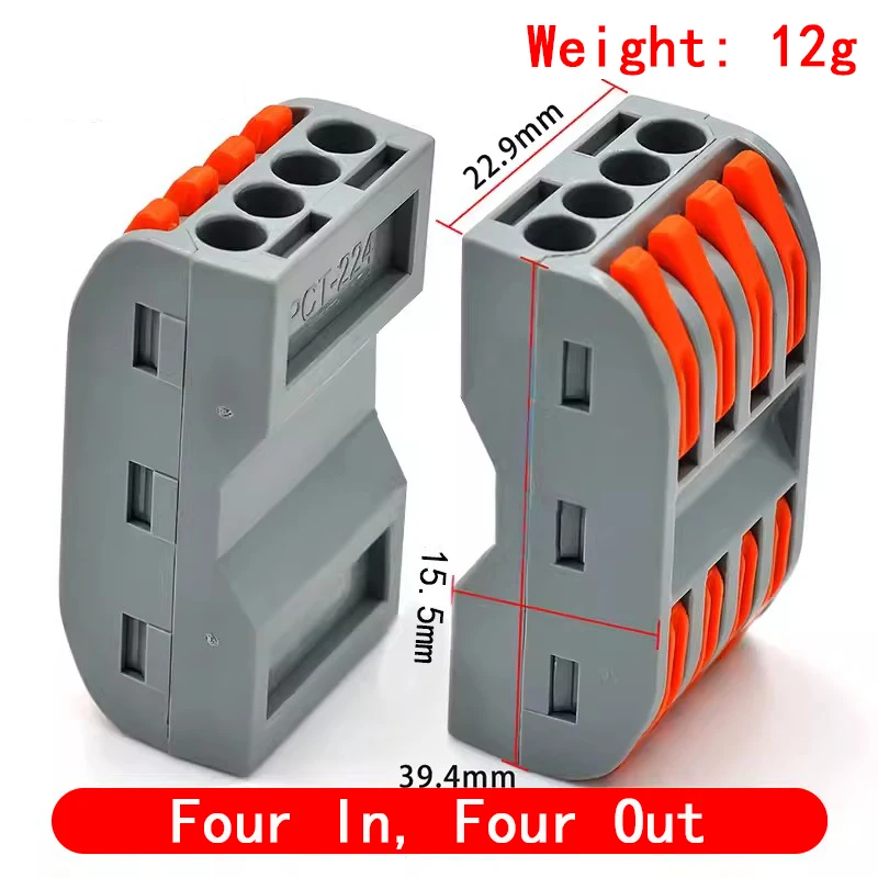 Sneldraad Connectoren Push-In Spring Splicing Butt Bedrading Aansluiting Elektrische Compacte Kabel Connector Aansluitdoos 2/3/4pin