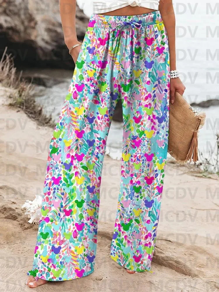 

Women's Retro Flowers Art Printed Linen Casual Pants 3D Printed Women's Casual Pants