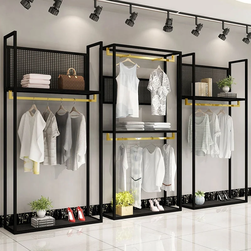 

Customized. shop clothing racks stand metal garment black clothing rack clothes store women