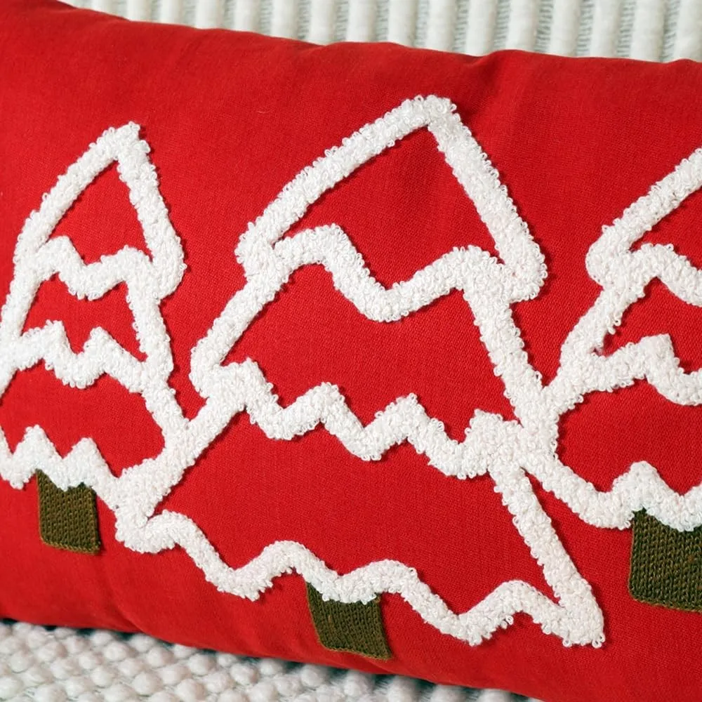 1/2pcs 30x50cm 45x45cm Christmas Tree Pillow Covers Decorative Christmas Red Throw Pillow Cases Holiday Couch Sofa Cushion Case