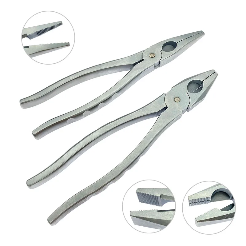 Orthopedics Nice Flat Nose Pliers with Serrated Jaws Veterinary Orthopedics Surgical Instruments 1pc