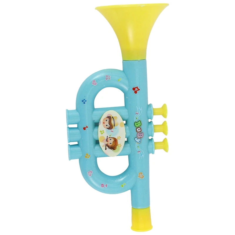 Colorful Children's Blowable Trumpet Trumpet Instrument Musical Toy Random Color Pattern