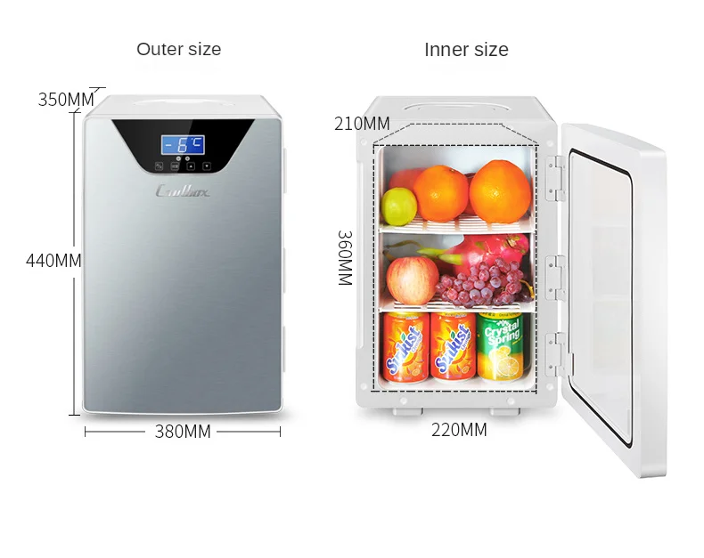 20L Mini Portable Refrigerator Glass Door Small Cosmetic Fridge Portable Mini Car Fridge Freezer
