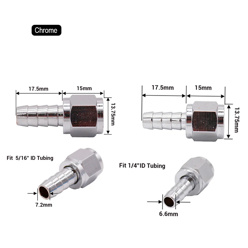 1/4 & 5/16 ID Barbed Swivel Nut Homebrew Kegging Flare Fitting 1/4\