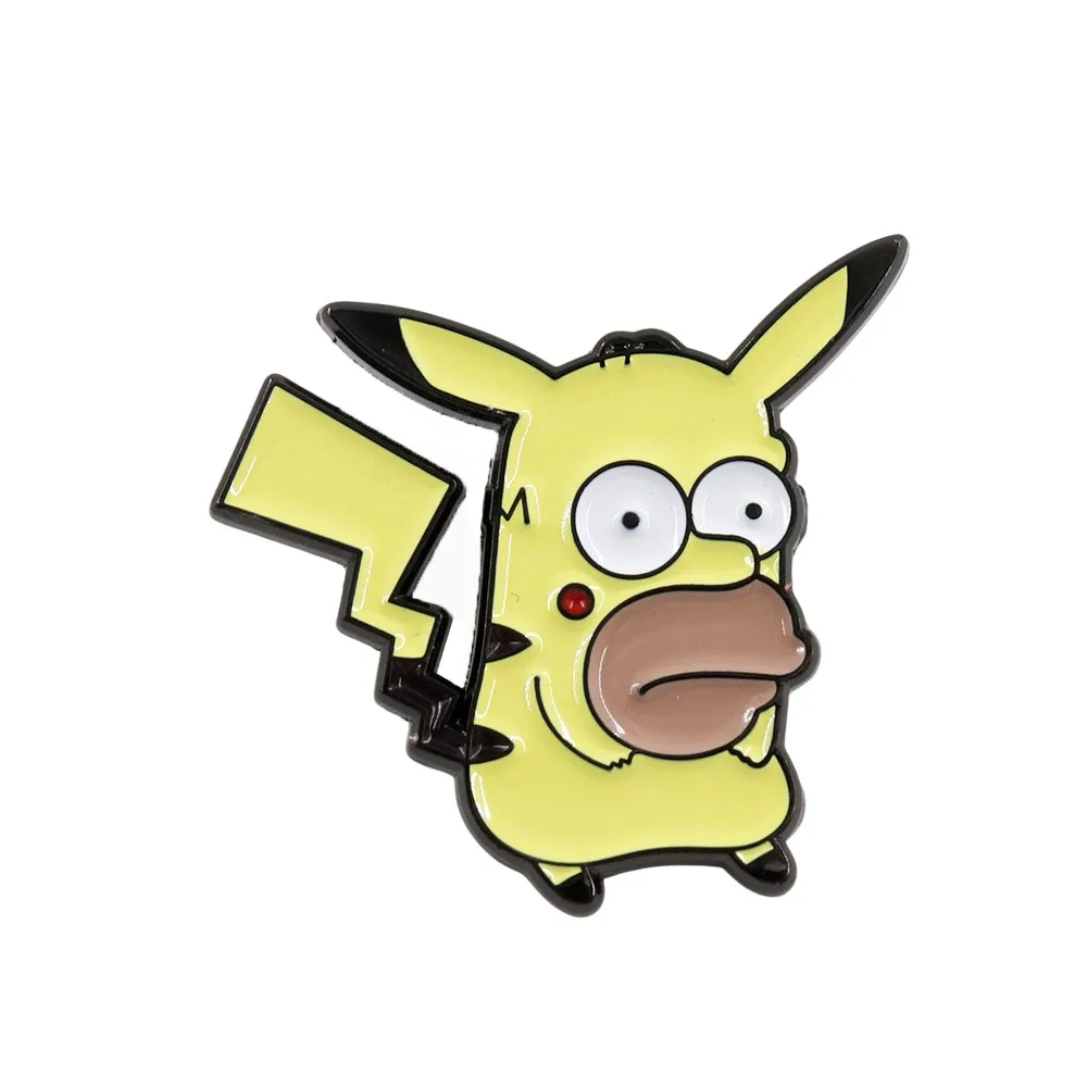 Cute Yellow Character Badge Mashup Anime Peripherals Enamel Pins Funny Lightning Brooch Backpack Decoration Accessories Jewelry