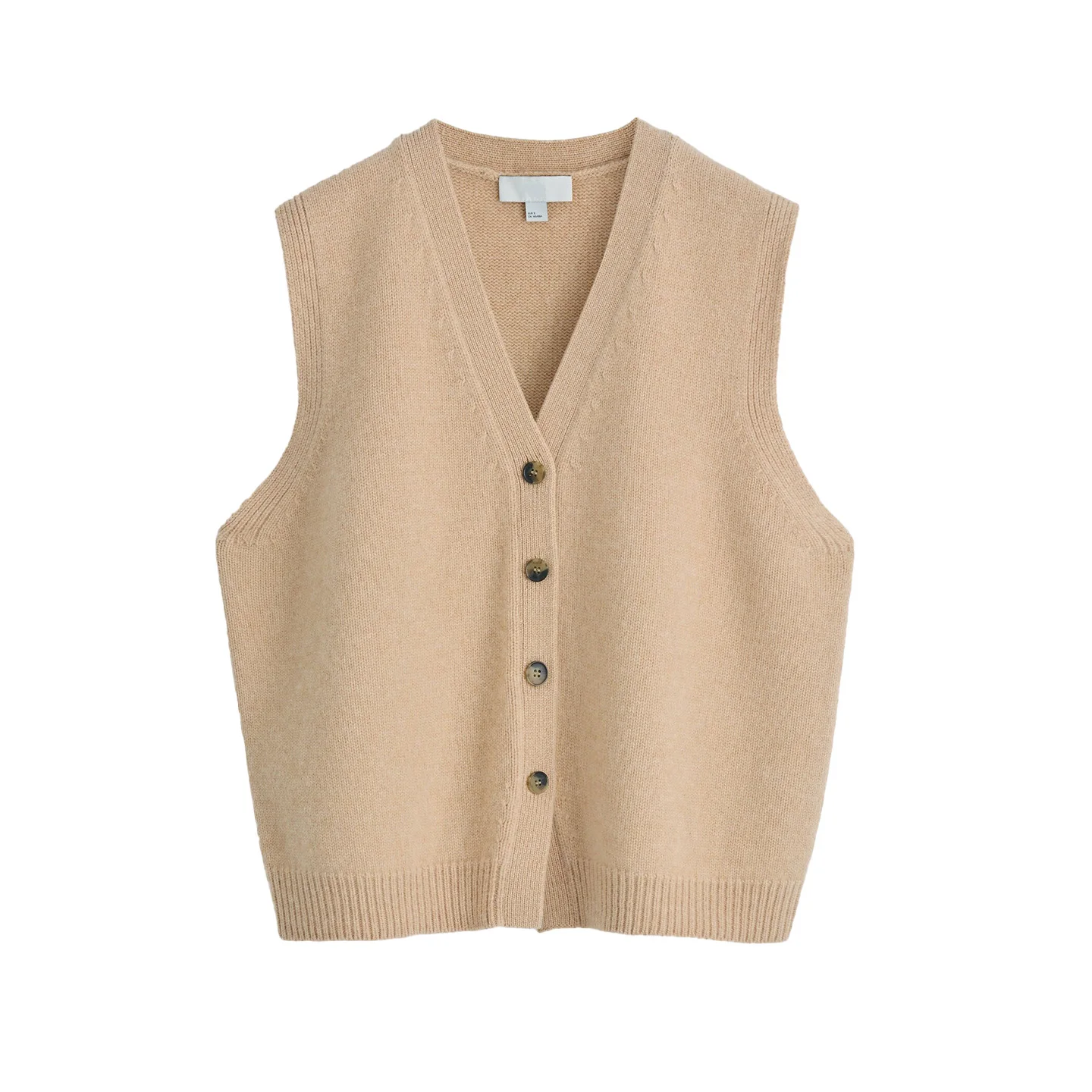 

Fall Women's mat V-ne Svel Stand Fit Thin Knitted Vest Polyester Fiber Button Open Cardigan Sweater