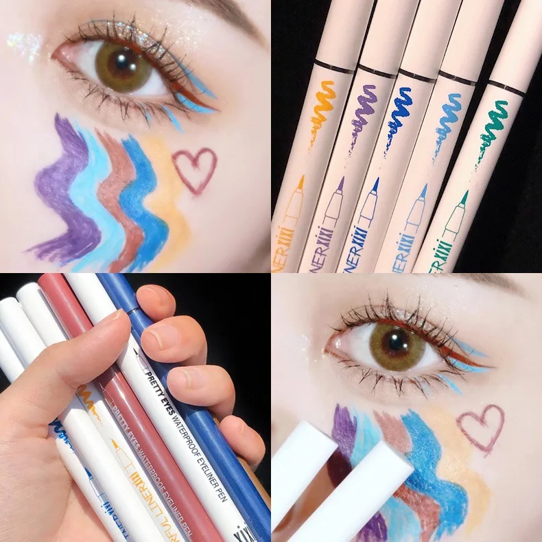 Xixi beautiful eyes color eyeliner femminile principiante matita liquida per eyeliner impermeabile a lunga durata senza sbavature nero marrone