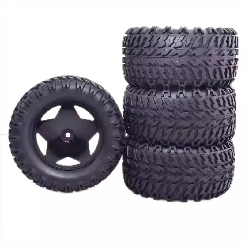 Pneu de roue en caoutchouc avec pied lager de 104mm de diamètre, 4 pièces, avec hexagone de 12mm, pour 1/16 MJX Hyper Go H16 16207 16208 16209 16210